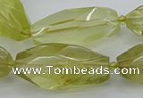 CNG5649 15.5 inches 15*35mm - 18*40mm faceted rice lemon quartz beads