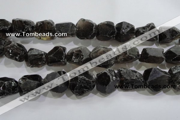 CNG565 15.5 inches 16*20mm faceted nuggets smoky quartz beads