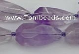 CNG5650 15.5 inches 15*35mm - 18*45mm faceted teardrop amethyst beads