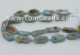 CNG5672 15.5 inches 15*35mm - 20*40mm freeform aquamarine beads