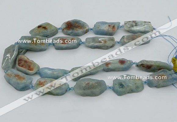 CNG5672 15.5 inches 15*35mm - 20*40mm freeform aquamarine beads