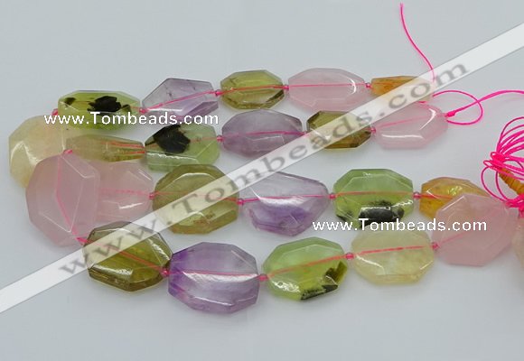 CNG5688 20*30mm - 35*45mm faceted freeform mixed quartz beads