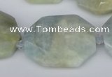 CNG5690 15.5 inches 20*30mm - 35*45mm faceted freeform aquamarine beads