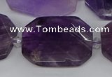 CNG5700 15.5 inches 25*30mm - 28*35mm faceted freeform amethyst beads