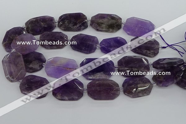 CNG5700 15.5 inches 25*30mm - 28*35mm faceted freeform amethyst beads