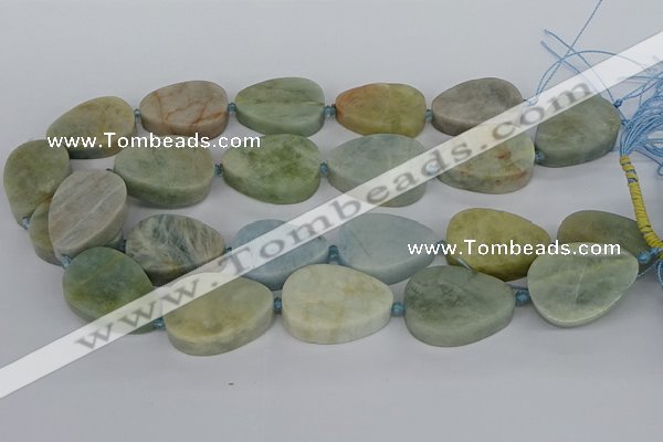 CNG5704 15.5 inches 22*30mm - 28*35mm freeform aquamarine beads