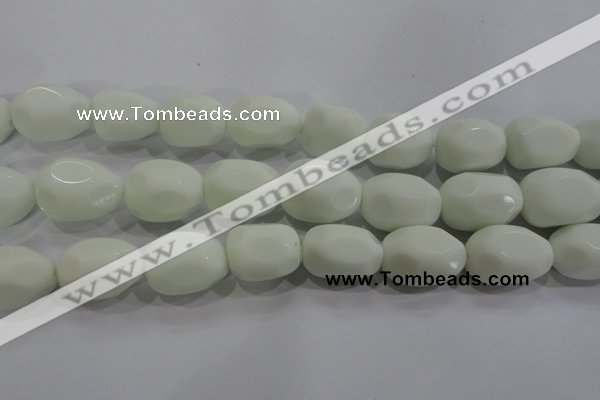 CNG571 15.5 inches 18*25mm nuggets white porcelain beads