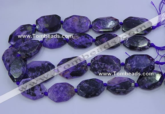 CNG5715 15.5 inches 25*35mm - 30*40mm faceted freeform charoite beads