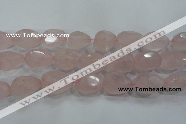 CNG572 15.5 inches 18*30mm nuggets rose quartz beads