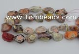 CNG5733 18*25mm - 22*35mm nuggets pink botswana agate beads