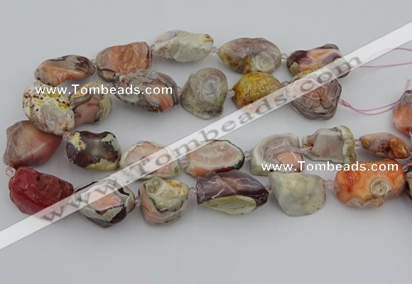 CNG5733 18*25mm - 22*35mm nuggets pink botswana agate beads