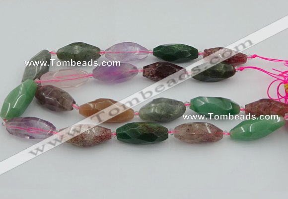 CNG5740 15*35mm - 18*40mm faceted rice mixed gemstone beads