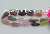 CNG5741 15*35mm - 18*45mm faceted teardrop mixed gemstone beads