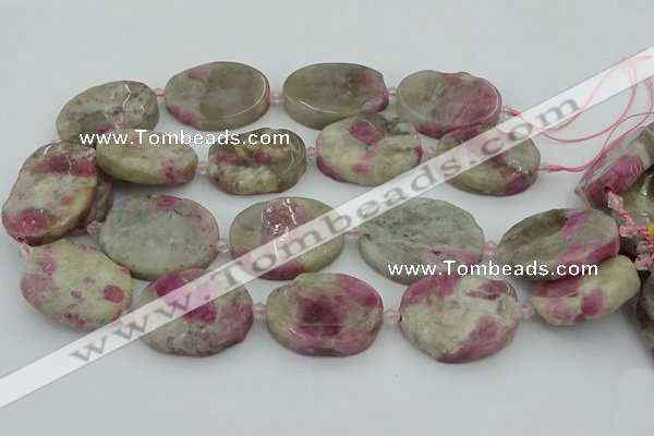 CNG5744 15.5 inches 25*35mm - 30*40mm freeform pink tourmaline beads