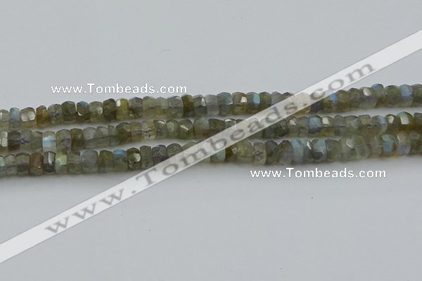 CNG5751 15.5 inches 5*7mm faceted nuggets labradorite beads