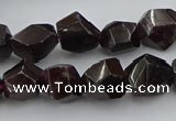 CNG5755 15.5 inches 10*14mm - 12*16mm faceted nuggets garnet beads