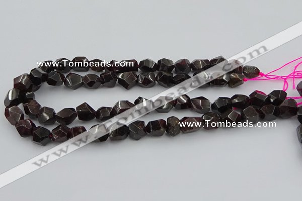 CNG5755 15.5 inches 10*14mm - 12*16mm faceted nuggets garnet beads