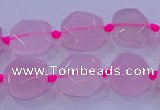 CNG5784 10*12mm - 10*14mm faceted freeform rose quartz beads