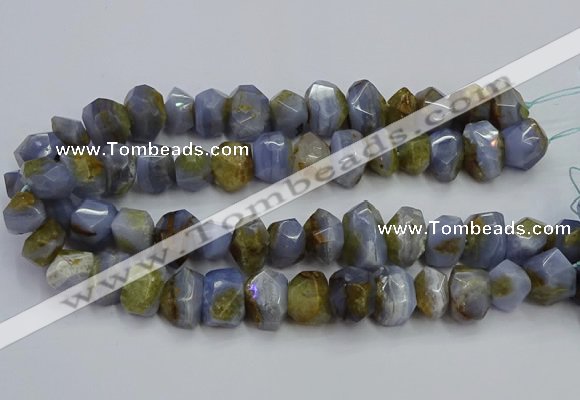 CNG5800 12*16mm - 13*18mm faceted nuggets blue lace agate beads