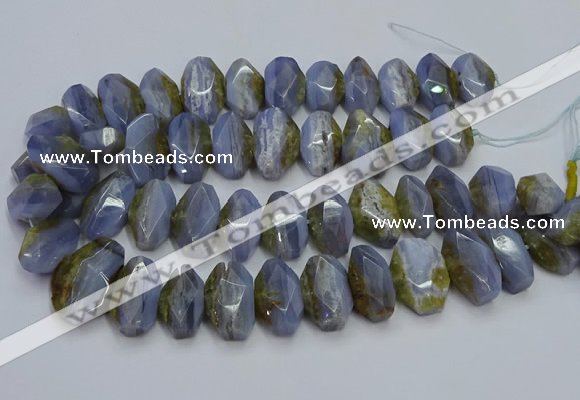 CNG5802 15*20mm - 22*28mm faceted freeform blue lace agate beads