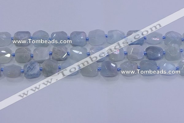 CNG5807 15.5 inches 10*12mm - 10*14mm faceted freeform aquamarine beads