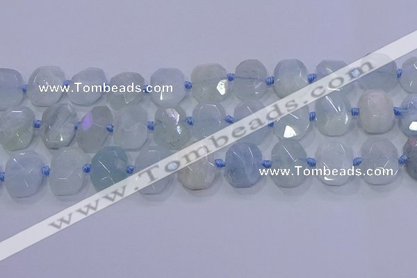 CNG5808 15.5 inches 10*14mm - 12*16mm faceted freeform aquamarine beads