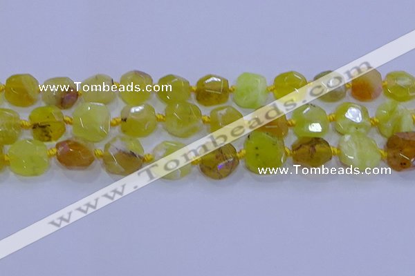 CNG5811 15.5 inches 10*12mm - 10*14mm faceted freeform yellow opal beads