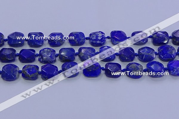 CNG5815 15.5 inches 10*12mm - 10*14mm faceted freeform lapis lazuli beads