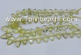 CNG5826 15.5 inches 8*18mm - 13*30mm freeform lemon quartz beads