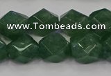 CNG5843 15.5 inches 14*15mm faceted nuggets green strawberry quartz beads