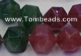 CNG5853 14*16mm - 16*18mm faceted nuggets mixed strawberry quartz beads