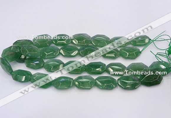 CNG5855 15*20mm - 20*25mm faceted freeform green strawberry quartz beads