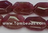 CNG5856 15*20mm - 20*25mm faceted freeform strawberry quartz beads