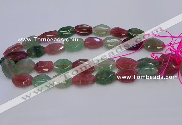 CNG5857 15*20mm - 20*25mm faceted freeform mixed strawberry quartz beads