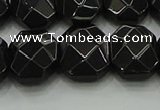 CNG5864 15.5 inches 8*12mm - 12*16mm faceted freeform black agate beads