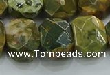 CNG5876 15.5 inches 8*12mm - 12*16mm faceted freeform rhyolite beads