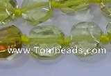 CNG5880 15.5 inches 10*12mm - 10*14mm faceted freeform lemon quartz beads