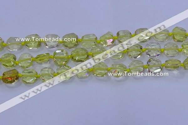 CNG5880 15.5 inches 10*12mm - 10*14mm faceted freeform lemon quartz beads