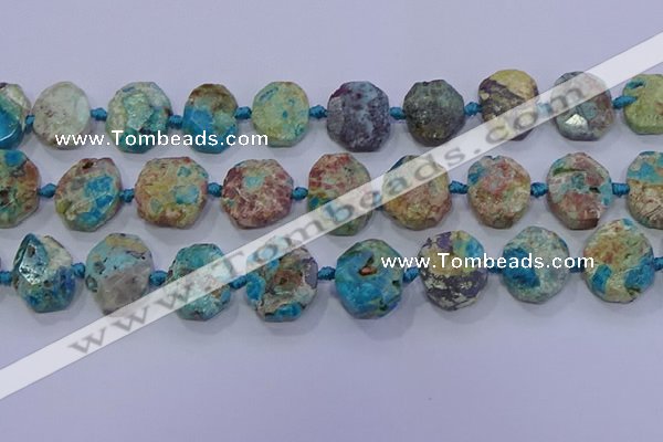 CNG5895 15.5 inches 10*14mm - 12*16mm faceted freeform chrysocolla beads