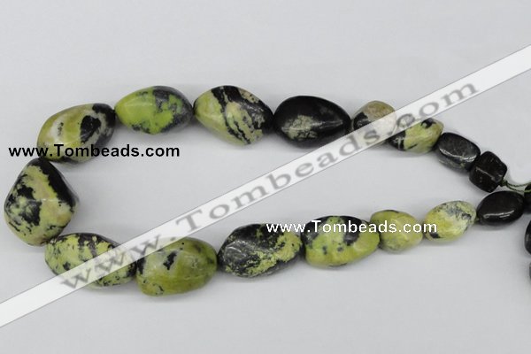 CNG59 15.5 inches 10*16mm - 20*35mm nuggets yellow pine turquoise beads