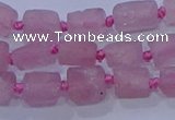 CNG5901 4*6mm - 6*10mm nuggets rough Madagascar rose quartz beads