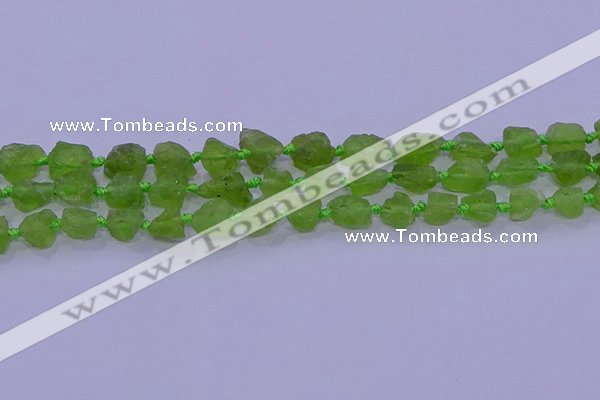 CNG5904 15.5 inches 4*6mm - 6*10mm nuggets rough olive quartz beads