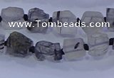 CNG5905 4*6mm - 6*10mm nuggets rough black rutilated quartz beads