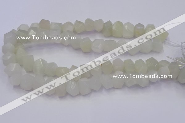 CNG5931 10*14mm - 13*18mm faceted nuggets white moonstone beads