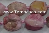 CNG5933 10*12mm - 10*14mm faceted freeform rhodochrosite beads