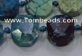 CNG5941 10*14mm - 12*16mm faceted freeform chrysocolla beads