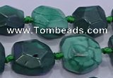 CNG5953 15.5 inches 10*12mm - 10*14mm faceted freeform malachite beads