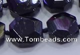 CNG5956 12*16mm - 15*18mm faceted freeform black tourmaline beads