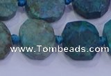 CNG5958 10*14mm - 12*16mm faceted freeform chrysocolla & turquoise beads