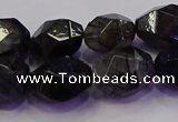 CNG5962 10*14mm - 12*16mm faceted nuggets black rutilated quartz beads